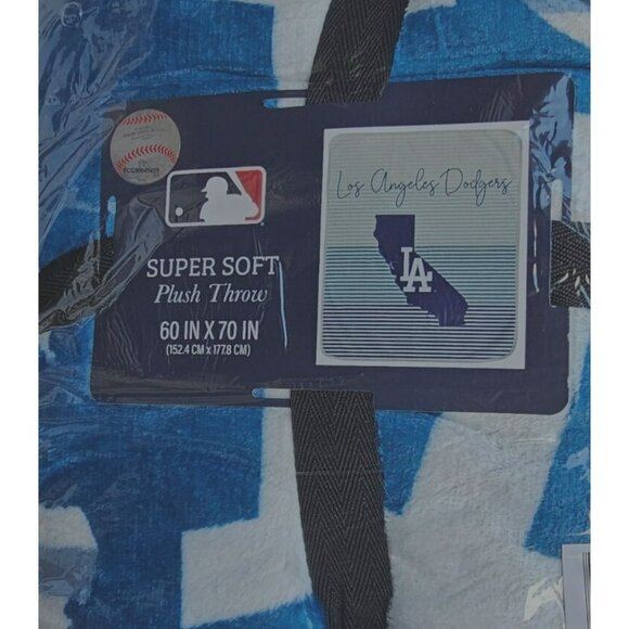 Los Angeles Dodgers State Stripe Ultra Larger Soft Plush Throw Blanket Licensed - Picture 4 of 4